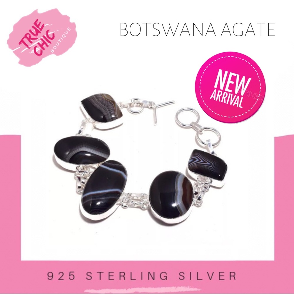 Black Botswana Agate Bracelet